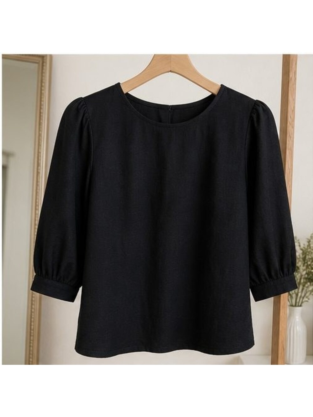 Black Ruffle Blouse - Picture 1 of 6